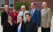 Front row, from left: Kimberly Kirschner, mother; Haylee Kirschner, this year’s recipient; and Dieter Kirschner, father. Back row: MMI Director of Advancement Kim McNulty; Patricia Morse, Roy Feussner and Ronald Feussner ’70, members of the family that established the scholarship; and MMI Head of School Thomas G. Hood.