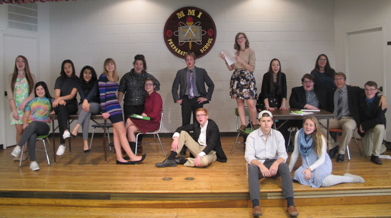 MMI Preparatory School’s Upper School Drama Club will present an evening of one-act comedies December 9 and 10 at 7 p.m. in the MMI cafeteria. 