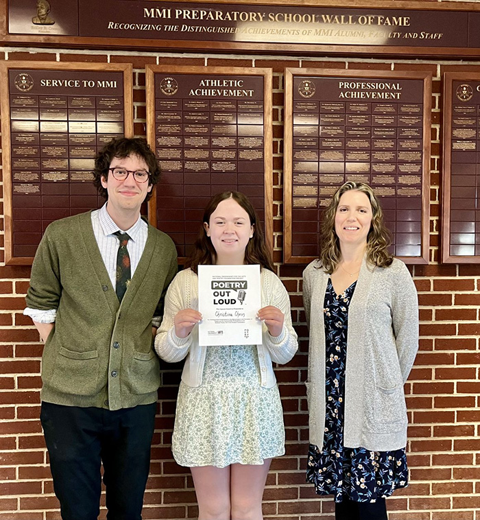 Pictured: Winner, Christina Chrin with advisors Dr. Jeremy Davidheiser and Mrs. Jennifer Novotney.
