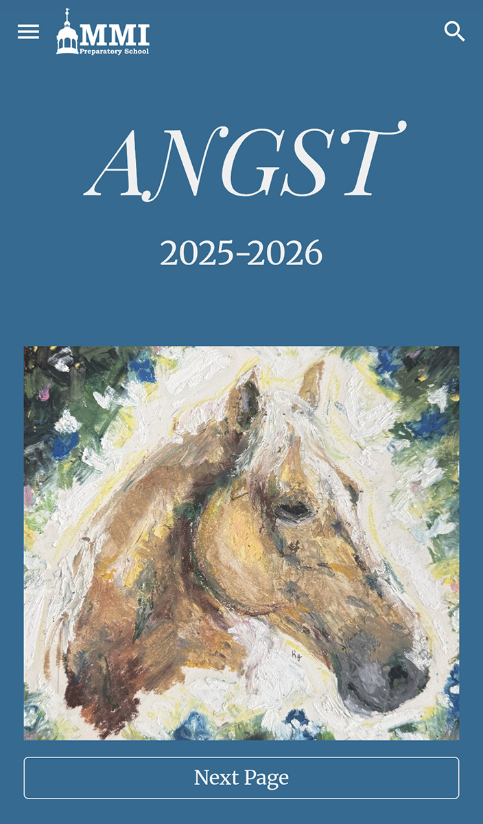 MMI 2026 literary magazine "Angst" cover